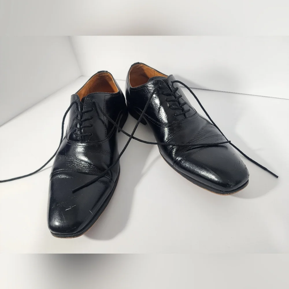 Florsheim Mens 11 Corbetta CapToe Oxford Black Leather classic formal work event - Picture 2 of 13